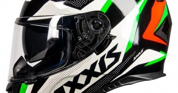 CAPACETE AXXIS EAGLE SV LIGHTNING PRETO/VERMELHO/VERDE (VISEIRA